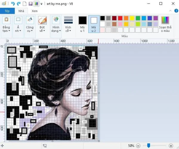 Portrail of a Girl - Microsoft Paint